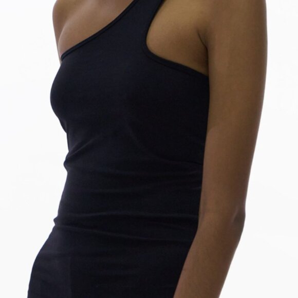 Helmut Lang Black Seamless Jersey Cutout Tank Top Size Medium/Large NWT - Picture 3 of 7